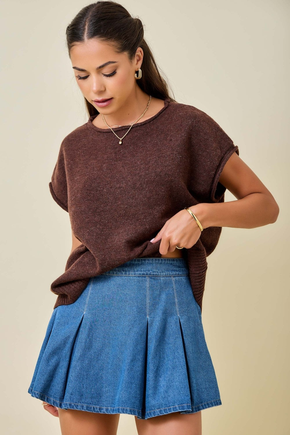 Parks Sweater Top (chocolate) - GEORGE-MARY'S