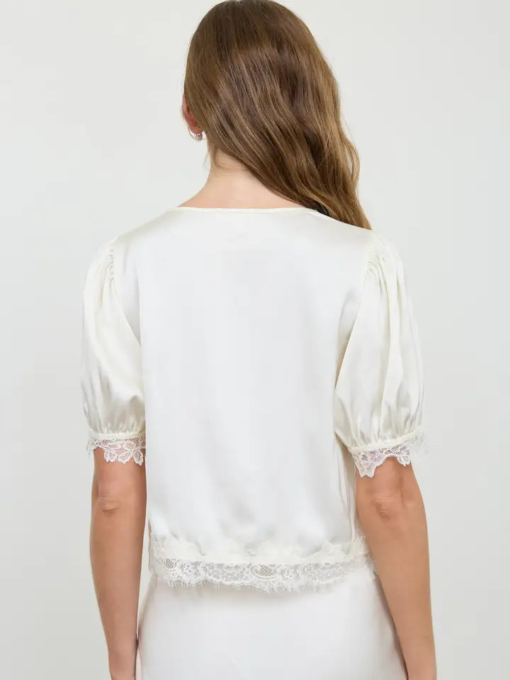 Annalise Satin Top (cream)