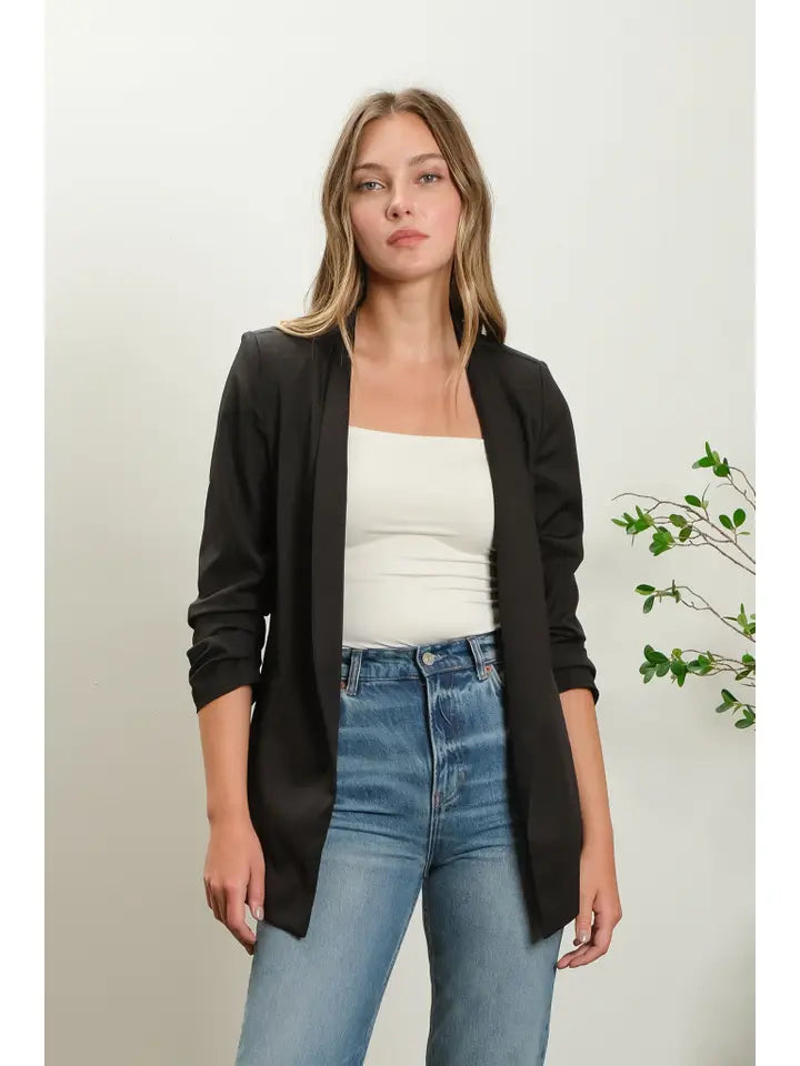 Collarless Blazer (black)