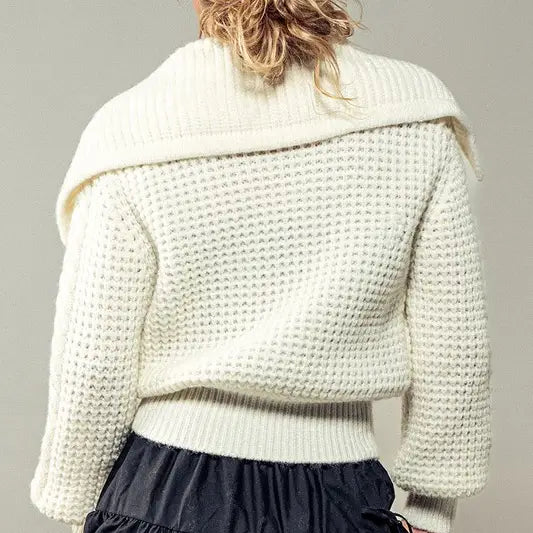 Zippered Cable Cardigan