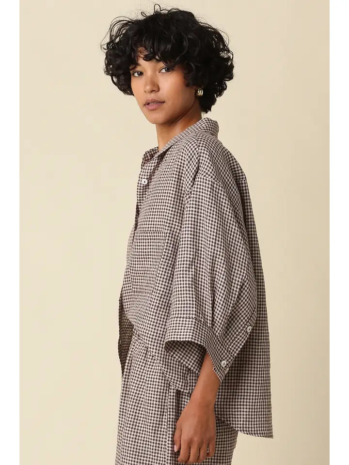 Gabi Gingham Linen Shirt