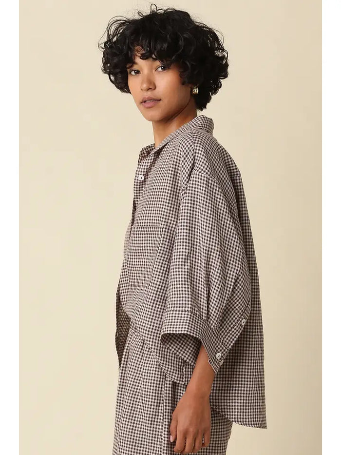 Gabi Gingham Linen Shirt - GEORGE-MARY'S