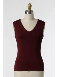 Deep V-Neck Tank (maroon)