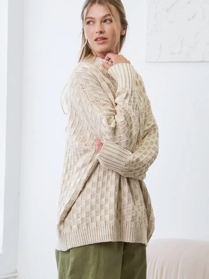 Monroe Checkered Sweater (ivory)