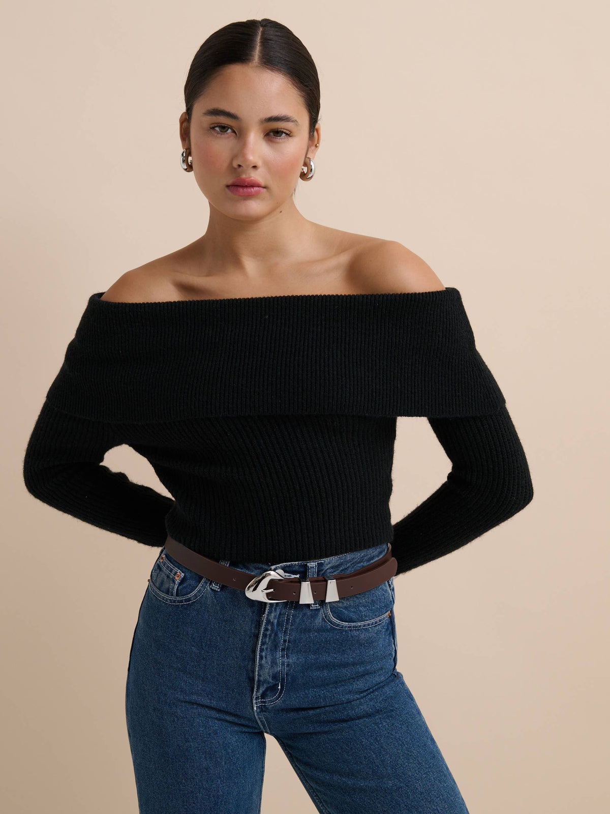 Pebble Dome Buckle Belt in Brown - GEORGE-MARY'S