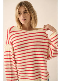 Prentiss Striped Sweater (cream/red) - GEORGE-MARY'S