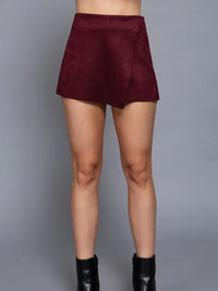 Suede Skort (maroon)