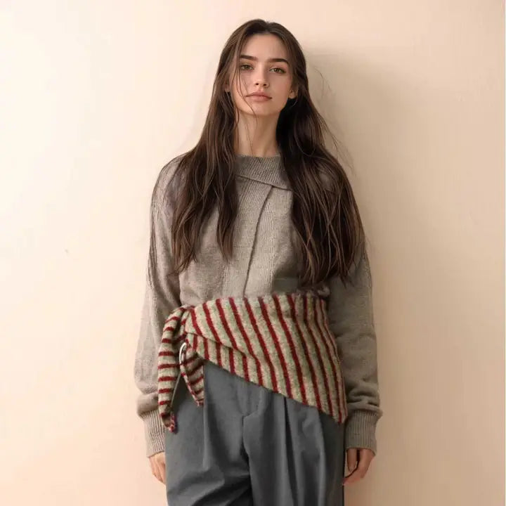 Westover Triangle Scarf (warm stripes)