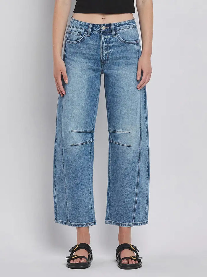 Tingle High Rise Barrel Jeans