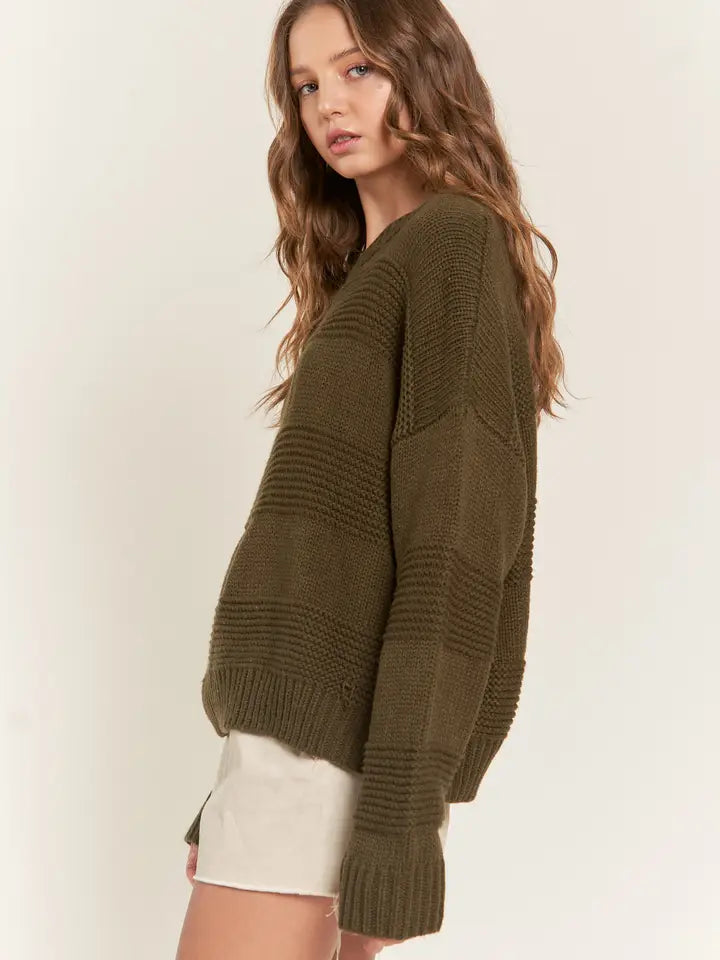 Olive Ribbed Sweater