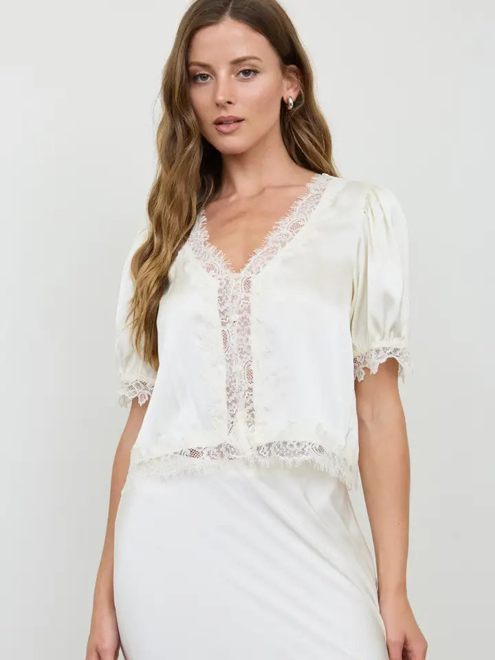 Annalise Satin Top (cream)
