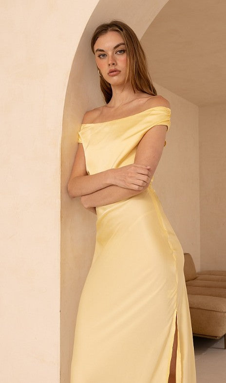 Hudson Yellow Satin Dress