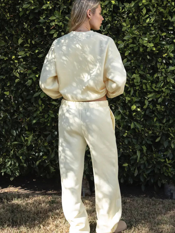 Cloud Fleece Wide Leg Jogger (butter)