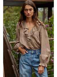 Well Gingham Ruffle Blouse - GEORGE-MARY'S