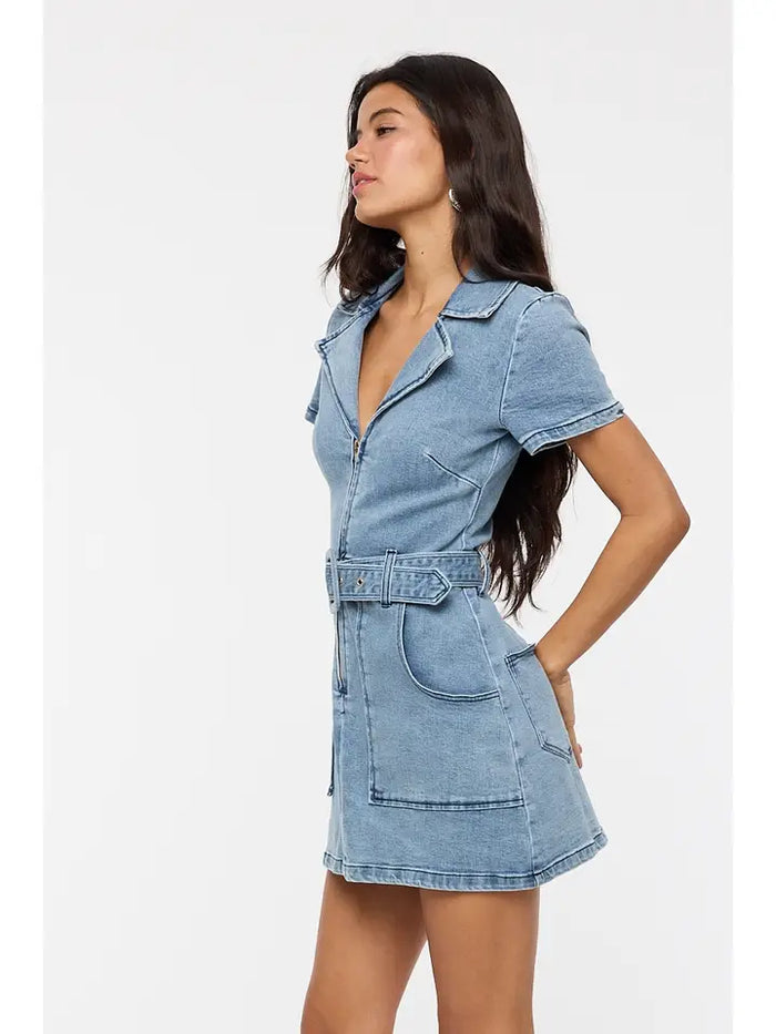 Denim Belted Dress