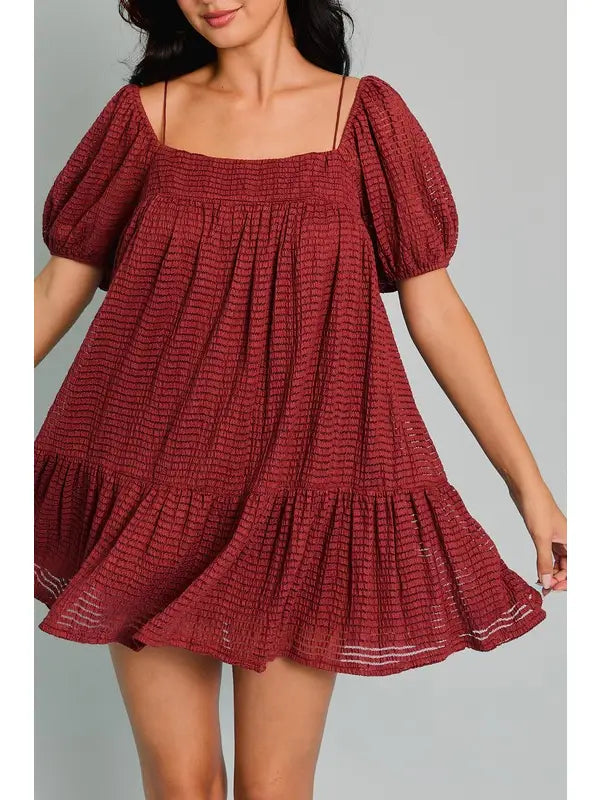Deep Rouge Babydoll Dress