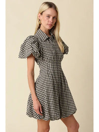 Owen Gingham Dress (black)