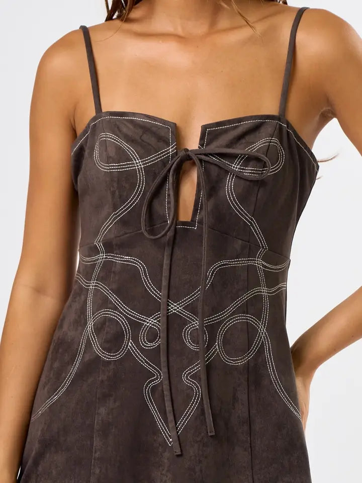 Western Stitch Suede Mini Dress
