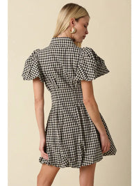 Owen Gingham Dress (black)