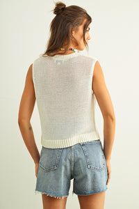 Boxy Cropped Tank (ivory) - GEORGE-MARY'S