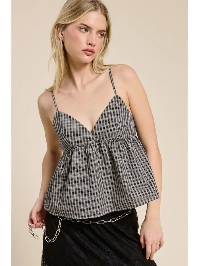 Gingham Tank Top (black) - GEORGE-MARY'S