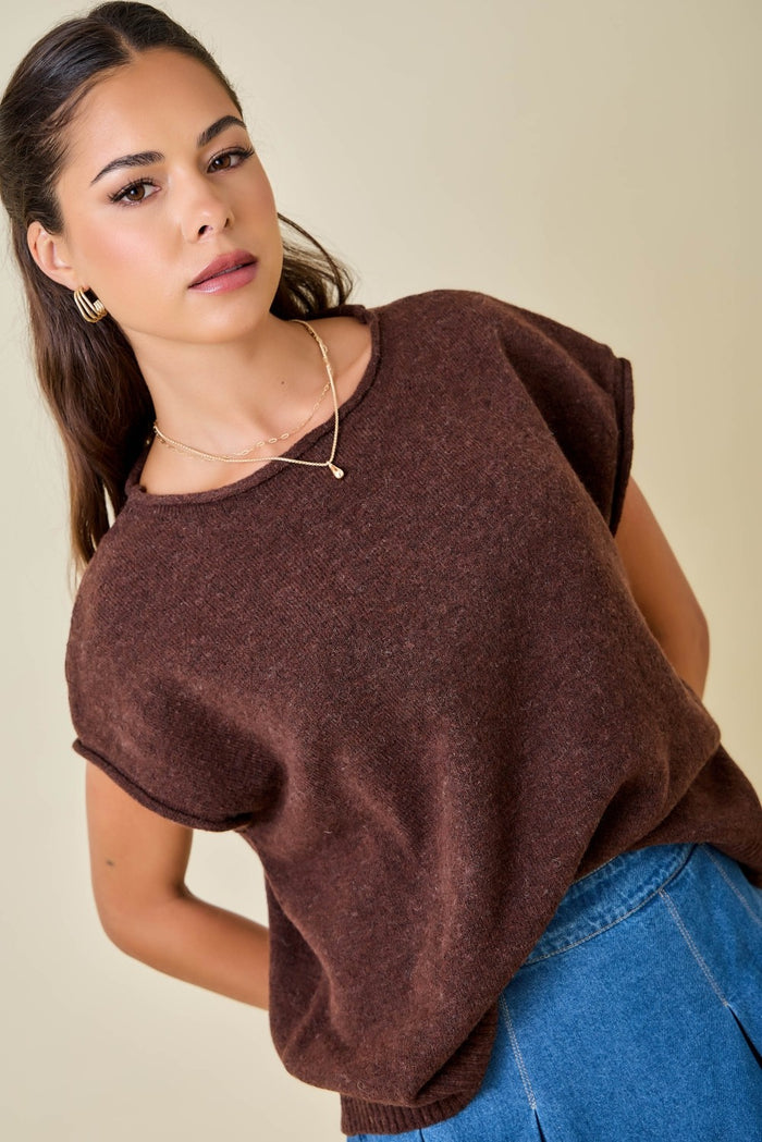 Parks Sweater Top (chocolate) - GEORGE-MARY'S