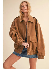 Khris Oversized Suede Jacket