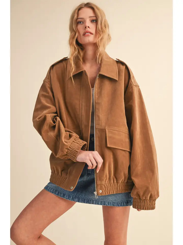 Khris Oversized Suede Jacket
