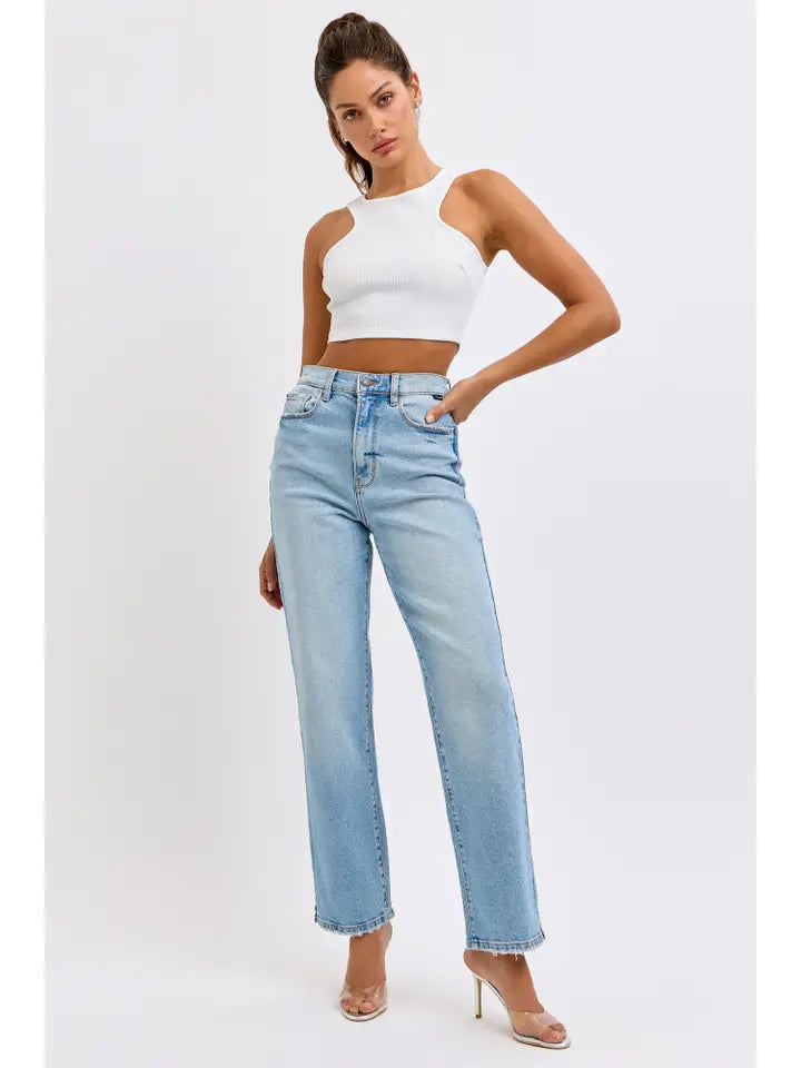 Super High Rise Dad Jean (light)