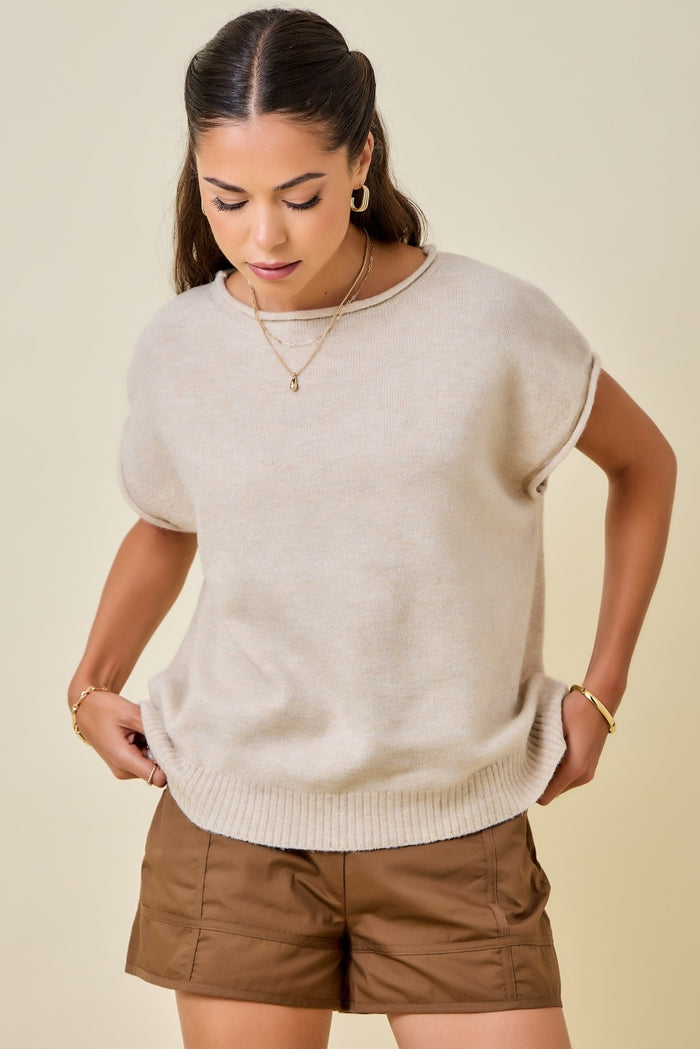 Parks Sweater Top (oatmeal) - GEORGE-MARY'S