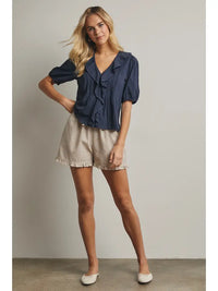 Louise Ruffled Top (ink) - GEORGE-MARY'S