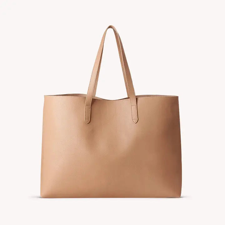 Vegan Leather Tote Bag (sand) - GEORGE-MARY'S