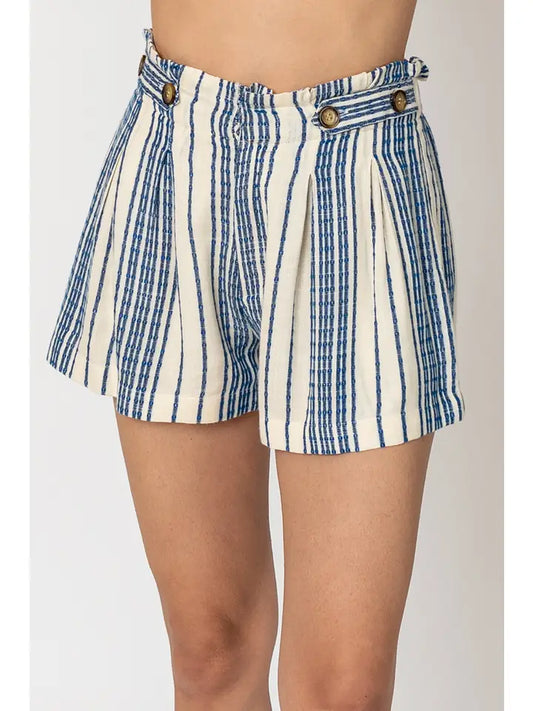 Navy Textured Shorts