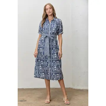 Floral Patterned Maxi Dress (navy) - GEORGE-MARY'S