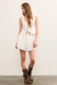 Scalloped Cottage Shorts (white)