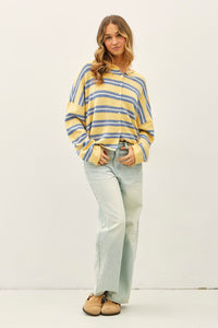 PREORDER The Piper Cardigan (honey varsity stripe)