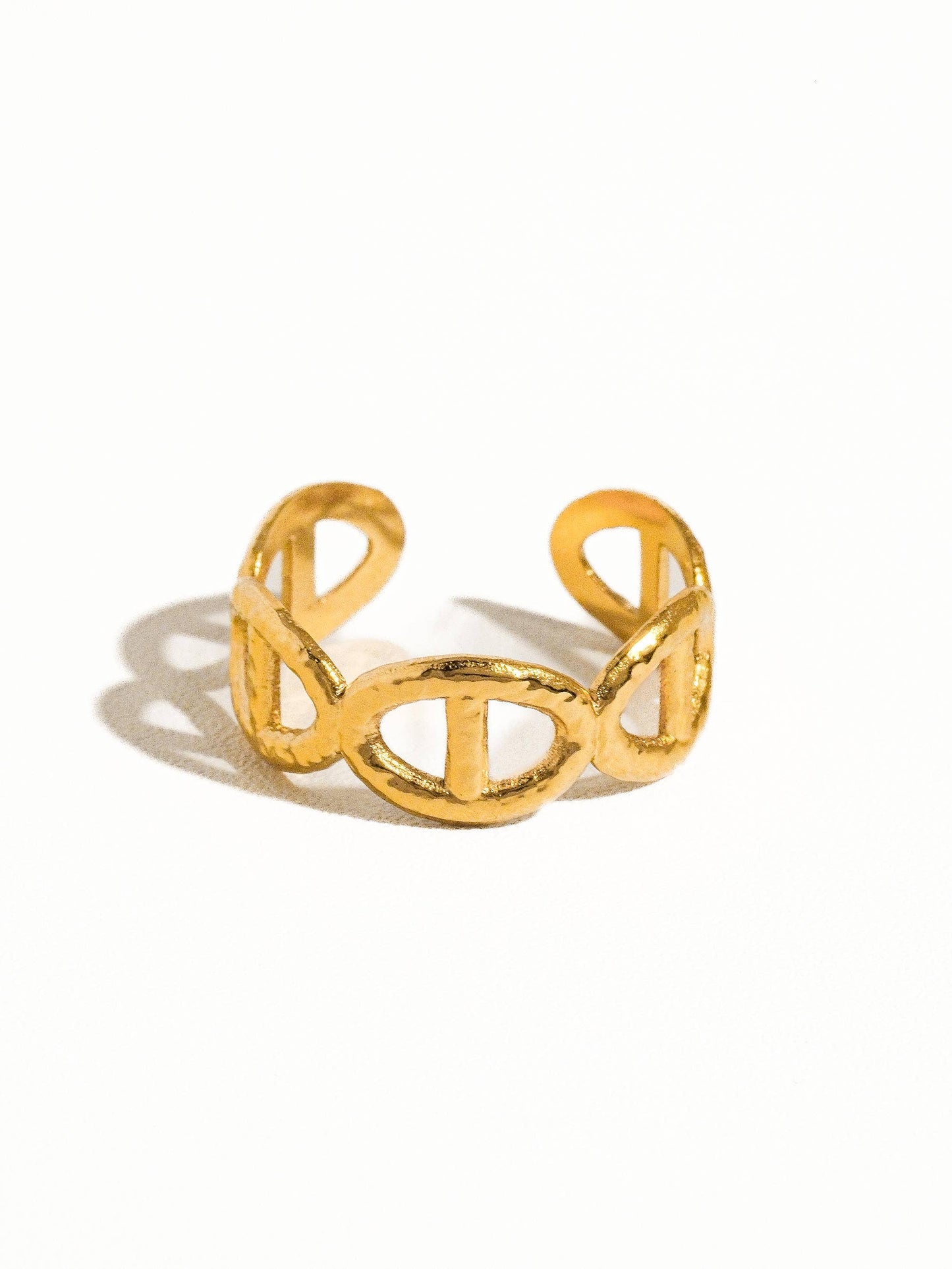 Irina Gold Non-Tarnish Adjustable Chain Ring