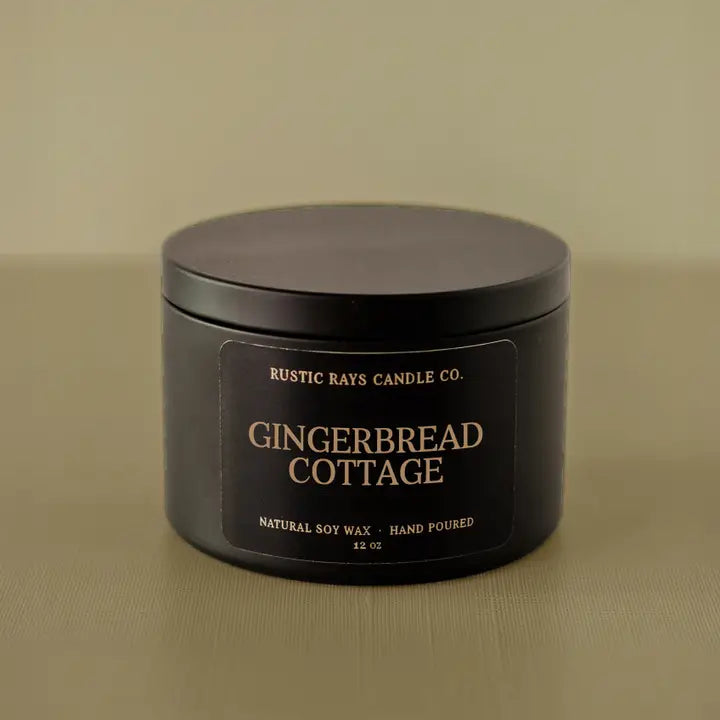 Gingerbread Cottage Black Tin - 12 oz (Copy)