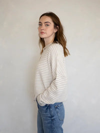 The Piper Cardigan (cream stripe)