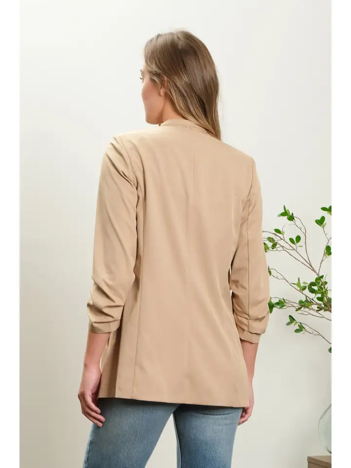 Collarless Blazer (camel)