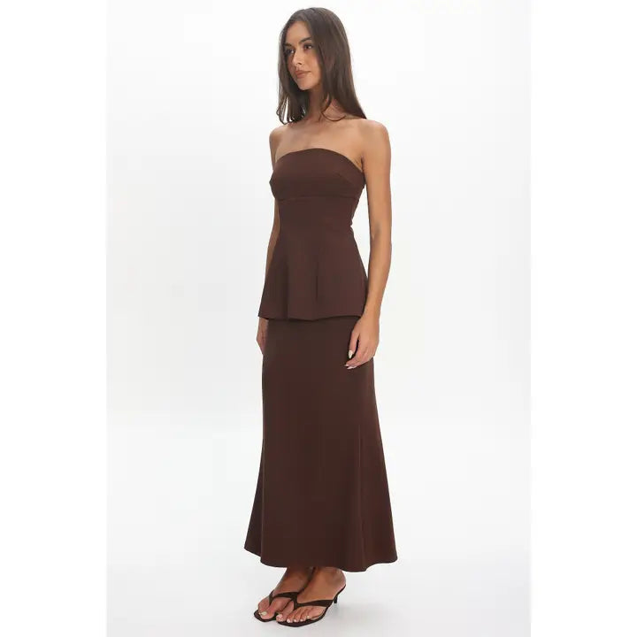 Choclate Peplum Dress