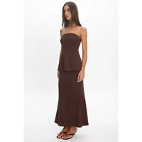 Choclate Peplum Dress
