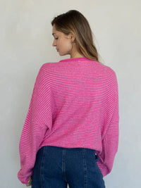 The Piper Cardigan (bubblegum stripe) - GEORGE-MARY'S