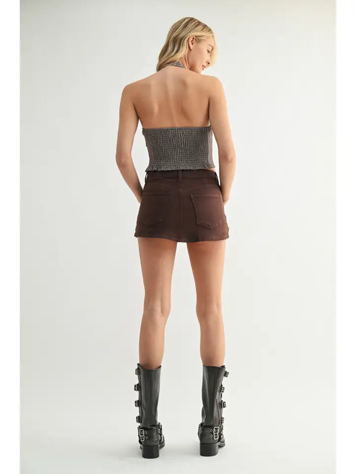 Rodeo Denim Skort (chocolate)