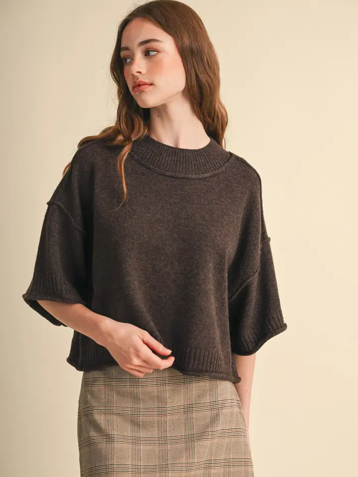Parks Boxy Knit Sweater (espresso)
