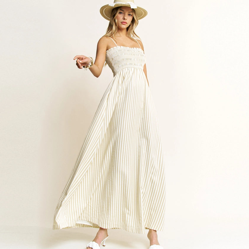 Striped Maxi Dress (khaki)