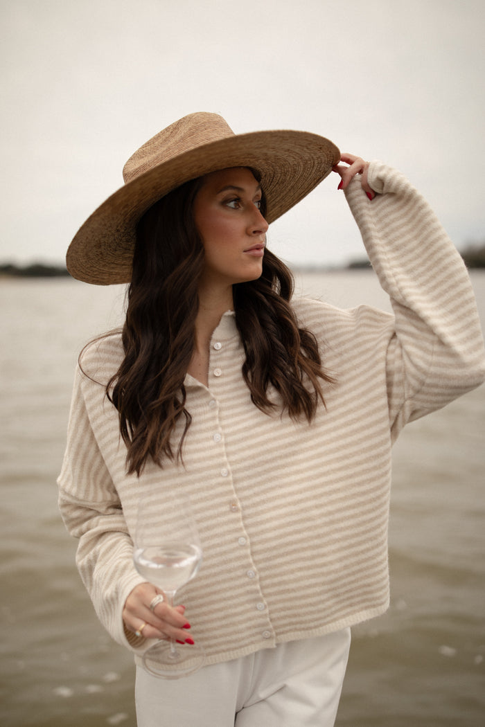 BEST SELLER The Piper Cardigan (cream stripe)