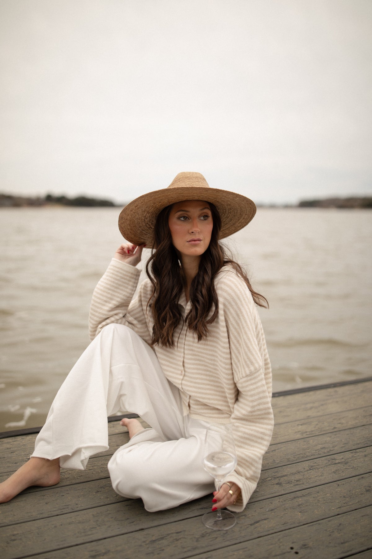 The Piper Cardigan (cream stripe)