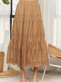 Mocha Eyelet Skirt