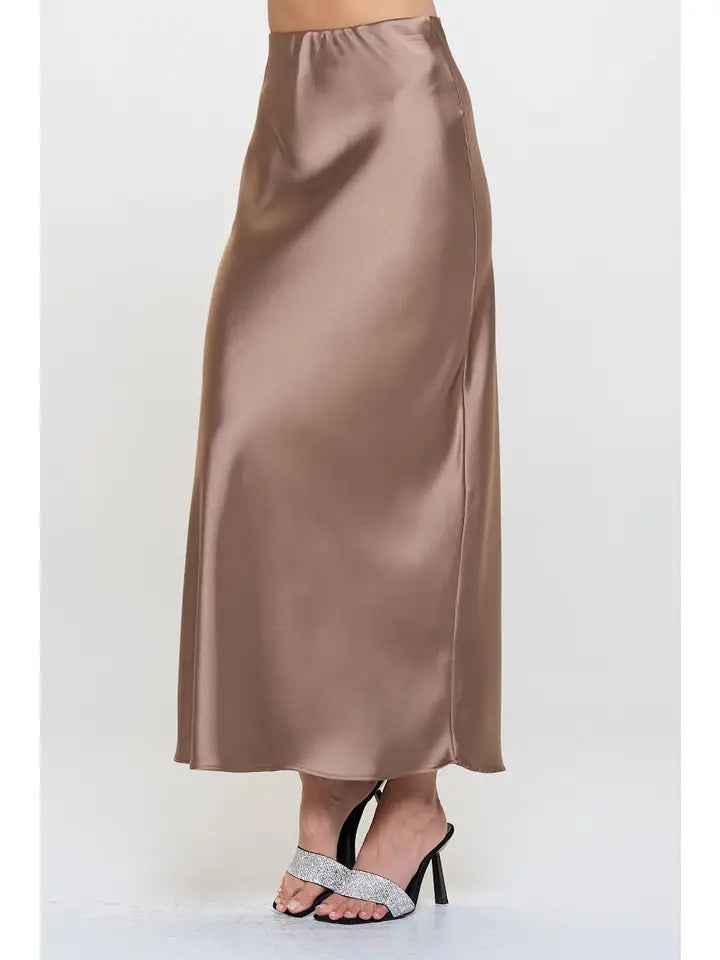 Satin Maxi Skirt (dune)